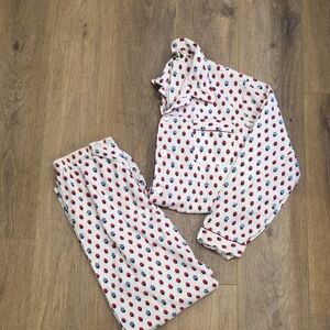 Vintage JcPenney Flannel Pajamas Men's Size Med White Red/blue